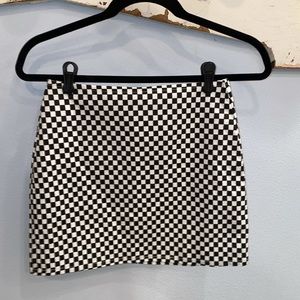 Black and White Checkered Skirt